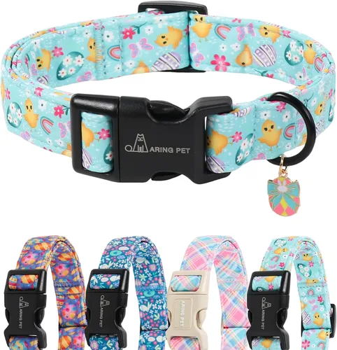 Miniatura 20 de ARING PET Collar de Navidad para perros, lindos collares de mascotas a cuadros rojos y negros con hebilla de liberación rápida para cachorros