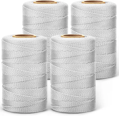 Miniatura 10 de Amylove Línea de cuerda de 6 rollos de nailon trenzado #18, cuerda de construcción trenzada de nailon de 500 pies, cuerda resistente para exteriores