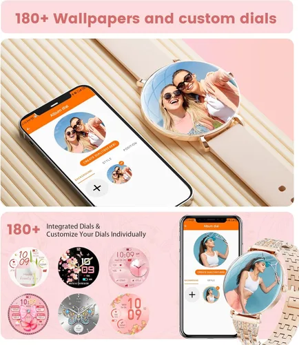 Miniatura 4 de LIGE Reloj inteligente ultrafino para mujer (respuesta/hacer llamadas), reloj de seguimiento de actividad física de 1.43 pulgadas con frecuencia