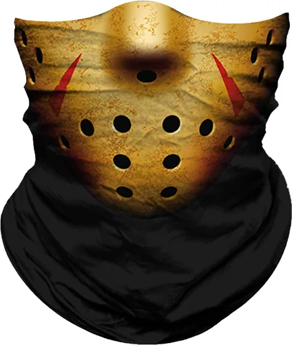 Miniatura 28 de Obacle Bandana máscara facial cuello polaina tubo máscara hombres mujeres para protección solar contra el polvo Bandera de calavera blanca y negra