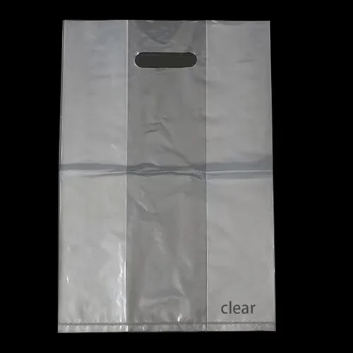 Miniatura 7 de Krodtige 100 bolsas de plástico transparentes de 8 x 12 pulgadas con asas troqueladas y refuerzo, asas troqueladas de 2 mil de grosor, perfectas