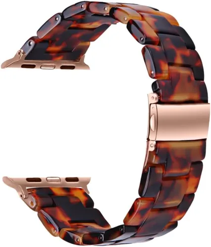Correas de resina compatibles con Apple Watch de 1.496 in 1.575 in 1.614 in 1.654 in 1.732 in 1.772 in, Barcelet de resina ligera con hebilla de