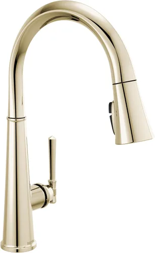 Miniatura 12 de Grifo de cocina Delta Faucet Emmeline de níquel cepillado, grifos de cocina con rociador desplegable, grifo de fregadero de cocina, cabezal