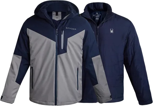 Miniatura 11 de Spyder Chaqueta de esquí para hombre, sistema 3 en 1, chaquetas de invierno impermeables para la nieve para hombre, chaqueta de snowboard