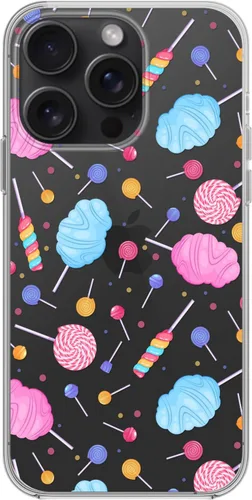 Miniatura 2 de Blingy's Funda para iPhone 15 Pro Max, bonito diseño de algodón de azúcar, diseño divertido de comida dulce, funda protectora transparente de TPU