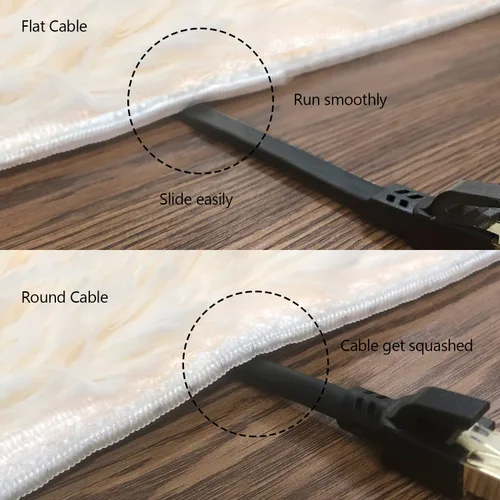 Miniatura 5 de Cable ethernet CAT7 plano de par trenzado apantallado (STP), 100Ft-Blk Negro