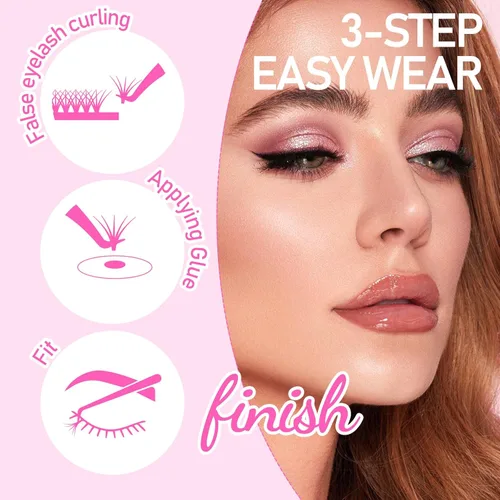 Miniatura 3 de Arison Lashes Extensión de pestañas en forma de W 5D, abanicos prefabricados de volumen suave natural, abanicos de imitación de visón negro mate, 12