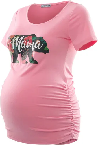 Miniatura 133 de GINKANA Blusas de maternidad de manga corta, diseño floral, fruncido, casual, para mamá, para embarazo