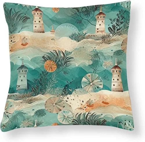 Miniatura 9 de Fundas de almohada cuadradas de satén rústico de dibujos animados con cremallera de 16 x 16 pulgadas, fundas de almohada para sofá, muebles