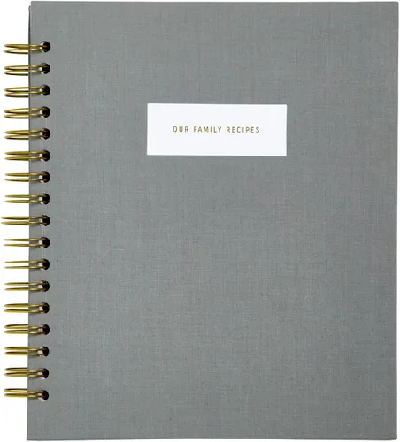 Miniatura 10 de Promptly Journals, Nuestras Recetas Familiares: Un Recuerdo de Comidas y Recuerdos (Aloe, Verde, Lino) Diario de recetas Diario de cocina