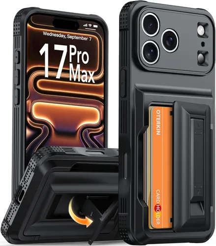 Oterkin Funda tipo cartera para iPhone 17 Pro Max [4-5 tarjeteros] [soporte de soporte] [protección completa de la cámara] [bloqueo RFID] iPhone 17