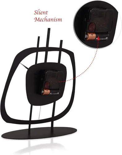 Miniatura 3 de muyika Reloj de mesa para sala de estar, oficina, mesita de noche, cocina, reloj de escritorio analógico con estante de noche silencioso