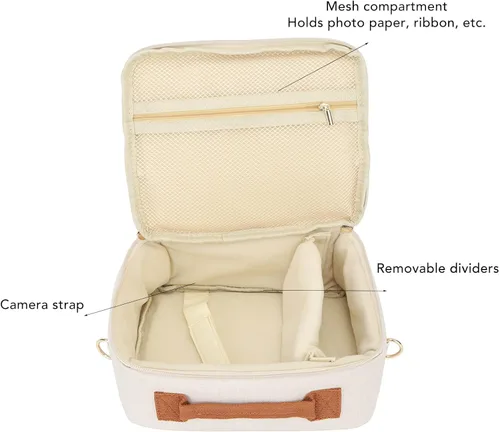 Miniatura 5 de KIMISS Bolsa de transporte para cámara, estuche de almacenamiento para cámara de gran capacidad, acolchado grueso, correa ajustable, funda de cámara