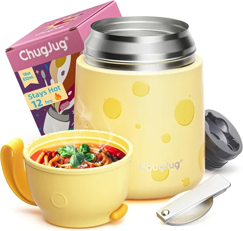 Miniatura 11 de Termo de sopa de 15 onzas para comida caliente para niños, tarro de comida aislado con cuchara, recipiente térmico para almuerzo, boca ancha vacío