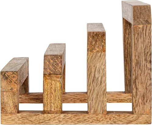 Miniatura 5 de Creative Co-Op - Soporte para tabla de cortar de madera de mango de 6 pulgadas con 3 secciones para cocina, natural