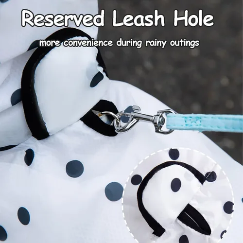 Miniatura 5 de MANON ROSA Ropa para perro: impermeable y de secado rápido para cachorros con capucha y agujero para correa, lindo poncho de lluvia con capucha