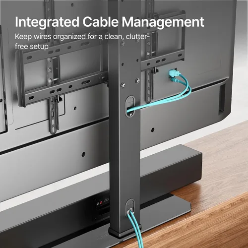 Miniatura 7 de Pegzone Soporte universal para TV giratorio de 43 a 90 pulgadas, soporta 154 libras, soporte de mesa grande de altura ajustable, VESA MAX 23.622 x