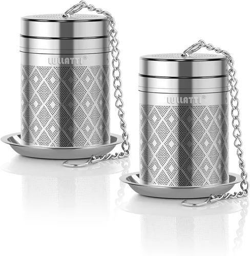 Miniatura 12 de Infusores de té para té suelto, (2 unidades) Juego de coladores de té de acero inoxidable 18/8, té de malla extra fina para té preparado, especias