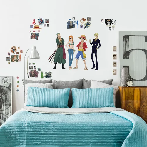 Miniatura 2 de RoomMates RMK5438SCS One Piece Tripulación del Sombrero de Paja Calcomanía de Pared Despegar y Pegar, Marrón