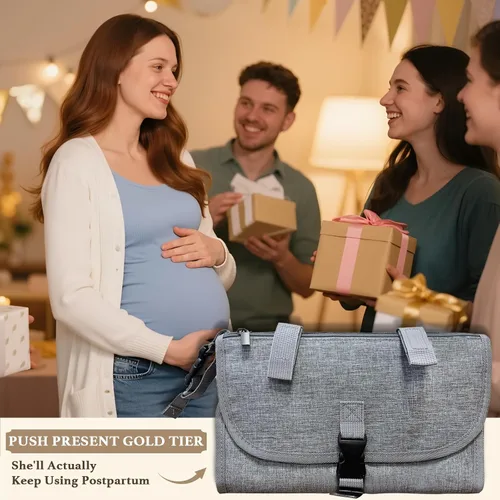 Miniatura 7 de Cambiador de pañales portátil para bebé, bolsa de viaje para cambiador de pañales para bebé con bolsillo para toallitas, cambiador portátil