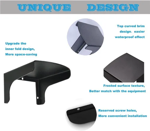 Miniatura 7 de Paquete de 2 fundas para timbre de puerta, de acero, resistentes a la intemperie, con protección antirreflejos, compatible con parpadeo/Ring