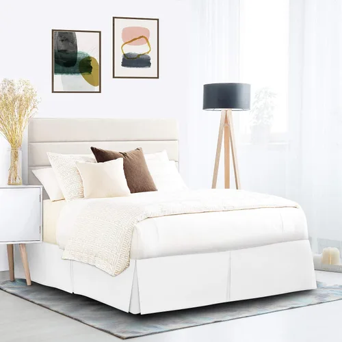 Miniatura 9 de Nestl Falda de cama individual blanca – Falda de cama de tamaño individual de 14 pulgadas de caída – Faldas de cama de microfibra cepillada – Falda