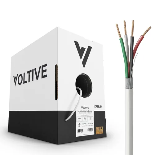 Miniatura 46 de Voltive Cable de altavoz 10/2, CL3 en pared y entierro directo, negro, 100 pies - 10 AWG, 2 conductores, cobre trenzado sin oxígeno, listado UL