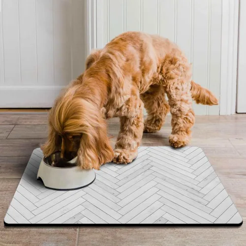 Miniatura 7 de Tapetes para Comida de Perros para Pisos Absorbentes, Tapete para Comida de Mascotas y Gatos - Tapetes de Secado Rápido para Tazones de Perros