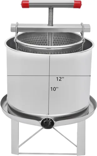 Miniatura 10 de Fruit Wine Press 2.6 Gallon Manual Grape Presser for Wine Juice Making DIY Large Fruit Honey Presser Apple Cider Grape Juice Press Extractor