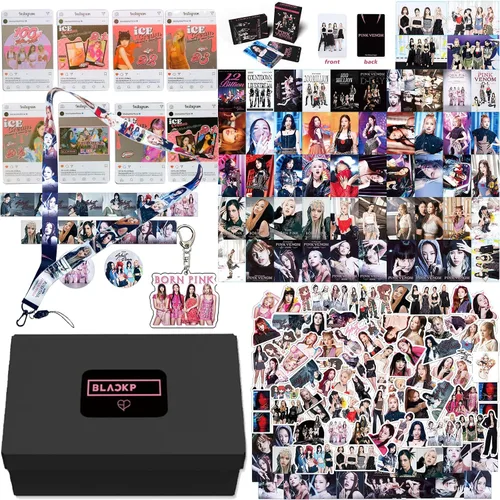 KPOPBP 159 piezas Born Pink Album Caja de regalo Set para fans Blink, mercancía, tarjetas de fotos, decoraciones para cumpleaños y fiestas, cuerdas