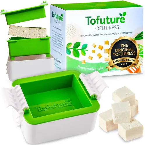 Tofuture Tofu Press La prensa original y mejor para tofu. Elimina fácilmente y rápidamente el agua del tofu para mejorar el sabor y dar una textura