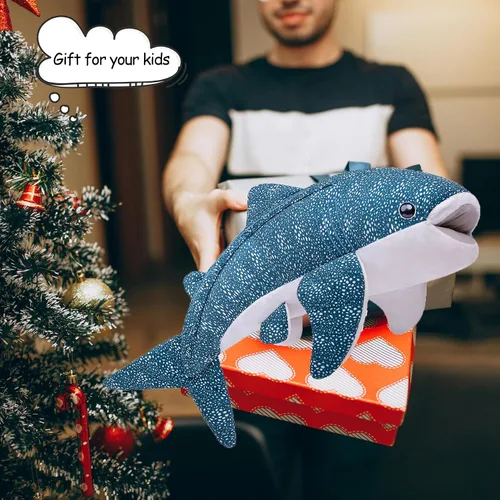 Miniatura 4 de Tiny Heart Juguete de peluche de tiburón ballena gigante, suave y realista, muñeca de peluche de animal marino, lindo pez grande, almohada de felpa
