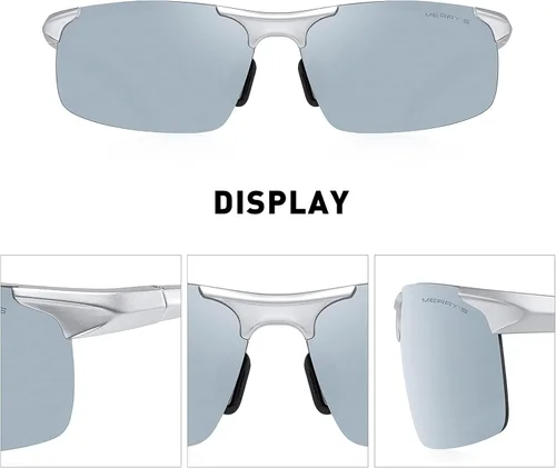 Miniatura 3 de MERRY'S Gafas de sol polarizadas de conducción deportiva para hombre, montura irrompible, sin montura S8277