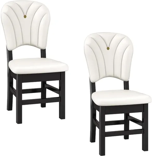 Miniatura 21 de Upholstered Leather Dining Room Chairs, Dining Chairs Set Kitchen Chair with Solid Wood Legs, Dining Room Side Chair for Bedroom, Vanity, Living