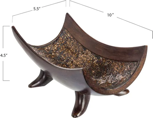 Miniatura 7 de Creative Scents Schonwerk - Tazón decorativo marrón para decoración del hogar, centro de mesa de comedor, decoración de mesa auxiliar para sala