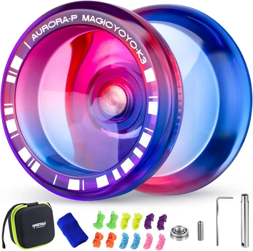 MAGICYOYO Crystal Yoyo K3 Aurora-p, yoyó sensible para niños de 8 a 12 años, truco de giro de dedo profesional para avanzados, con rodamiento que no