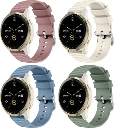 Miniatura 11 de Paquete de 4 correas de silicona de 0.709 in para Garmin Venu 3S / Vivoactive 4S / Venu 2S / Vivomove 3S, correas de repuesto deportivas suaves