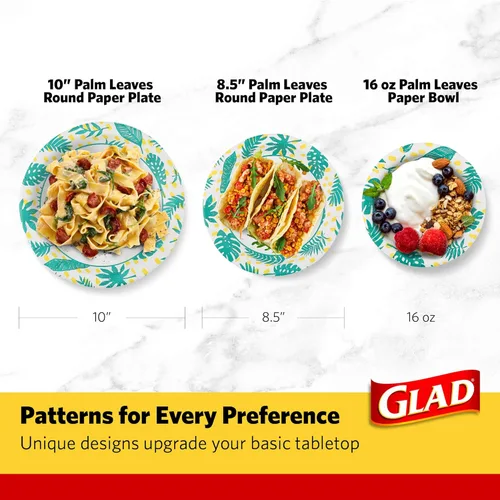 Miniatura 6 de Glad - Platos de papel desechables cuadrados para todas las ocasiones