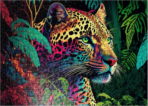 Miniatura 7 de MyPuzzle Leopard - Pop-Art Style - Rompecabezas prémium de 1000 piezas para adultos