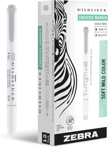 Miniatura 17 de Zebra Pen Mildliner - Resaltador de doble punta, puntas gruesas y finas, Azul