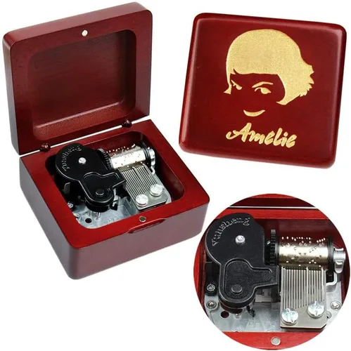 Miniatura 15 de Caja de música Sinzyo con mecanismo de madera tallada clásica, caja musical de regalo para cumpleaños, día de San Valentín, Navidad