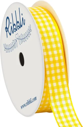 Miniatura 23 de Ribbli Cinta de Guinga Negra y Blanca, 100% Poliéster con Borde Tejido, 0,64 cm x 9,14 metros, Cinta a Cuadros, Cinta de Cuadros de Búfalo (Negra 1)