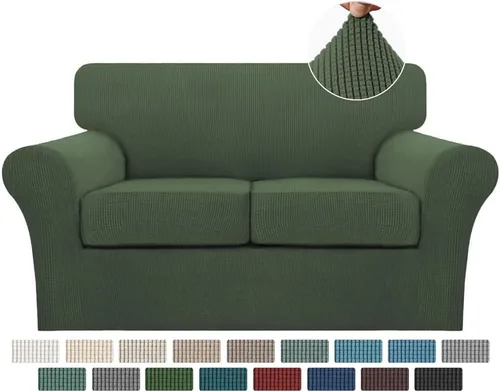 Miniatura 138 de Turquoize 2 fundas para sillas de sala de estar, funda de sofá con fundas de cojín individuales, funda de muebles para sillas (silla, beige biscotti)