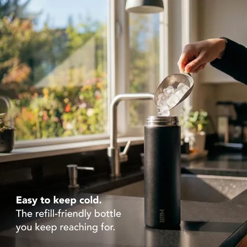 Miniatura 3 de MiiR - Botella de agua de boca ancha - Botella de agua aislada de 32 onzas en acero inoxidable con aislamiento de vacío de doble pared, diseño a