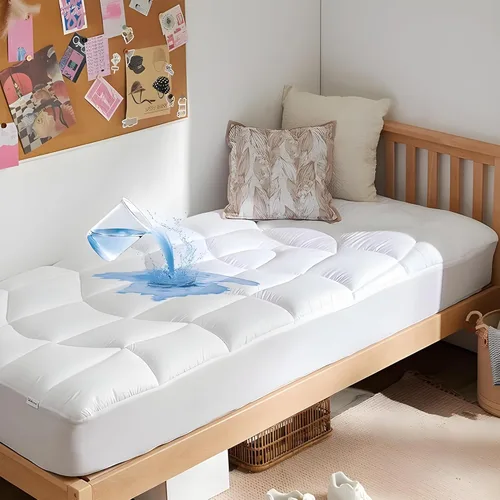 Miniatura 11 de Unikome Protector de colchón King impermeable, acolchado ergonómico para aliviar el dolor de espalda, funda de cama transpirable con bolsillo 2-Gris