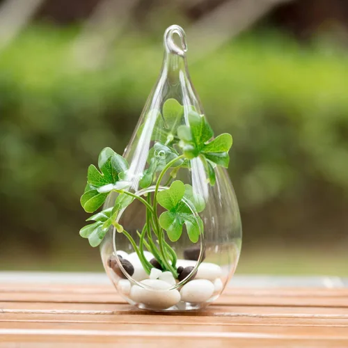 Miniatura 6 de WGV - Planta colgante de vidrio terrario a granel, ancho 3.5 pulgadas, altura 7 pulgadas, lágrima de bricolaje, maceta de aire para suculentas, luz