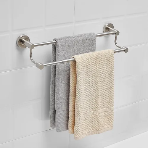 Miniatura 3 de BESy Toallero de baño doble ajustable de 16 a 26 pulgadas para baño, soporte de toalla de acero inoxidable SUS304, soporte de pared estilo hotel