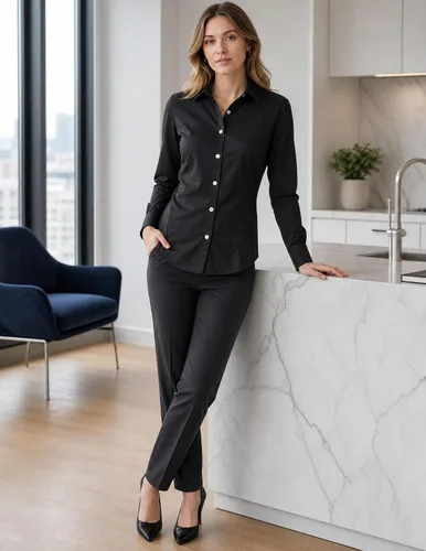 Miniatura 4 de Beninos Camisas de vestir para mujer, manga larga, con botones, ropa de trabajo