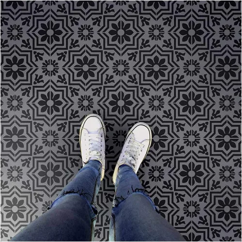 Verona - Plantilla de azulejos para pintar pisos de azulejos, plantillas de azulejos reutilizables para pisos de linóleo y cemento, pinta tu viejo