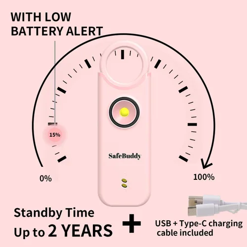 Miniatura 3 de Alarma personal para mujeres, hombres, niños, ancianos, autodefensa, diseñada por mujeres, altavoces adicionales de 140 dB con luz estroboscópica